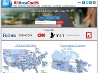 Desktop screenshot for allareacodes.com