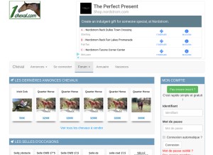 How 1cheval.com looks like on a tablet such as an iPad.