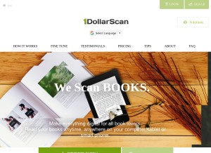 How 1dollarscan.com looks like on a tablet such as an iPad.