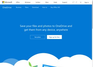 How 1drv.com looks like on a tablet such as an iPad.