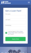 How 1firstcashadvance.org looks like on a mobile device such as an iPhone.