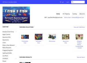 How 1fish2fishdartmouth.com looks like on a tablet such as an iPad.