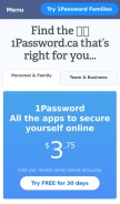 How 1password.ca looks like on a mobile device such as an iPhone.