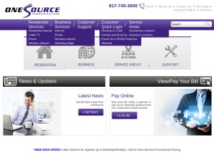 How 1scom.net looks like on a tablet such as an iPad.