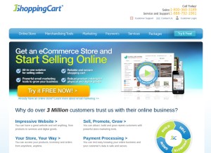 How 1shoppingcart.com looks like on a tablet such as an iPad.