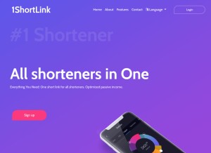 How 1shortlink.com looks like on a tablet such as an iPad.