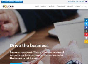 How 1source.global looks like on a tablet such as an iPad.
