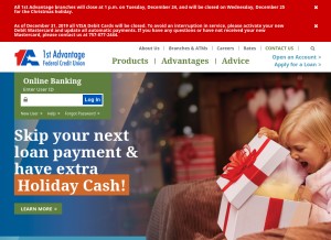 How 1stadvantage.org looks like on a tablet such as an iPad.