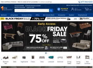 How 1stopbedrooms.com looks like on a tablet such as an iPad.