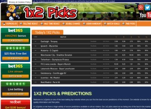 How 1x2picks.co looks like on a tablet such as an iPad.