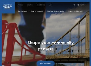 How 2020census.gov looks like on a tablet such as an iPad.