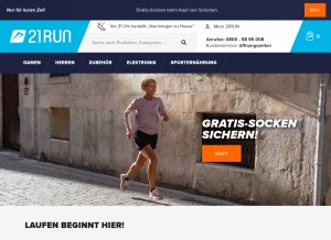 How 21run.com looks like on a tablet such as an iPad.