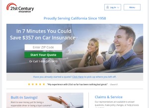How 21st.com looks like on a tablet such as an iPad.