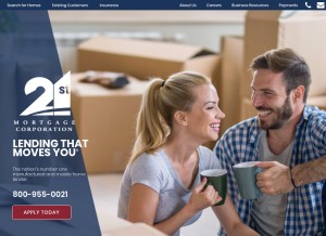 How 21stmortgage.com looks like on a tablet such as an iPad.