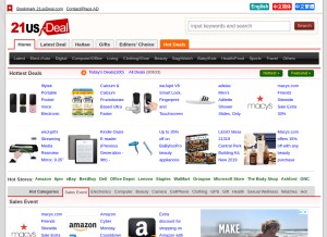 How 21usdeal.com looks like on a tablet such as an iPad.