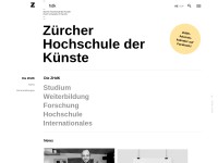 Desktop screenshot for zhdk.ch