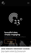 How 23degrees.io looks like on a mobile device such as an iPhone.