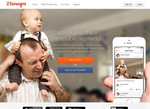 How 23snaps.com looks like on a tablet such as an iPad.