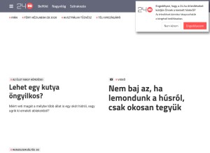 How 24.hu looks like on a tablet such as an iPad.