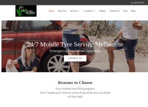 How 247mobiletyreservicemelbourne.com.au looks like on a tablet such as an iPad.