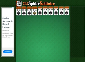 How 247spidersolitaire.com looks like on a tablet such as an iPad.