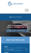 How 24autobids.com looks like on a mobile device such as an iPhone.