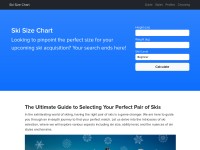 Desktop screenshot for skisizechart.com