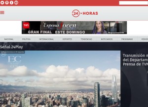 How 24horas.cl looks like on a tablet such as an iPad.