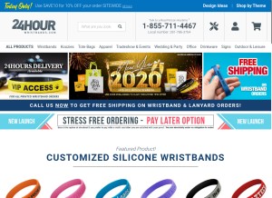 How 24hourwristbands.com looks like on a tablet such as an iPad.