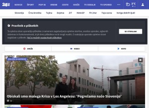 How 24ur.com looks like on a tablet such as an iPad.