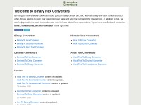 Desktop screenshot for binaryhexconverter.com