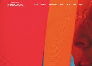 How 29rooms.com looks like on a tablet such as an iPad.