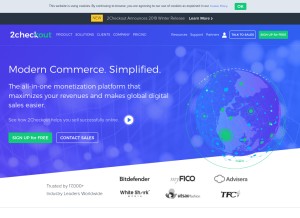 How 2checkout.com looks like on a tablet such as an iPad.