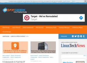 How 2daygeek.com looks like on a tablet such as an iPad.