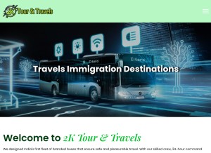 How 2ktourandtravels.com looks like on a tablet such as an iPad.
