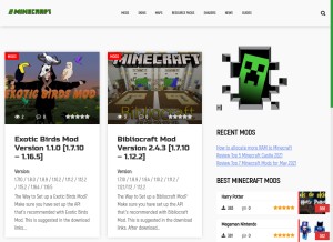 How 2minecraft.info looks like on a tablet such as an iPad.