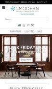 How 2modern.com looks like on a mobile device such as an iPhone.