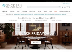 How 2modern.com looks like on a tablet such as an iPad.