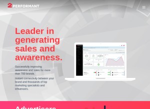 How 2performant.com looks like on a tablet such as an iPad.
