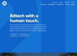 How 2u.com looks like on a tablet such as an iPad.