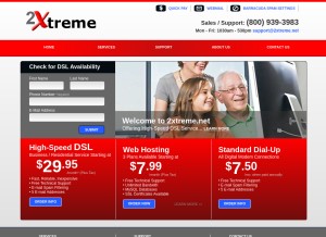 How 2xtreme.net looks like on a tablet such as an iPad.
