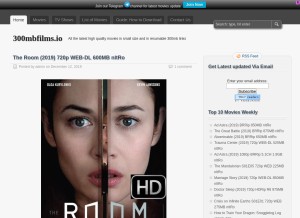 How 300mbfilms.io looks like on a tablet such as an iPad.