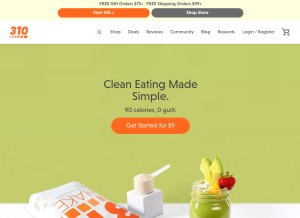 How 310nutrition.com looks like on a tablet such as an iPad.