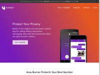 Desktop screenshot for burnerapp.com