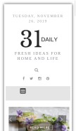 How 31daily.com looks like on a mobile device such as an iPhone.