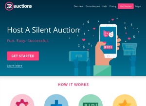 How 32auctions.com looks like on a tablet such as an iPad.