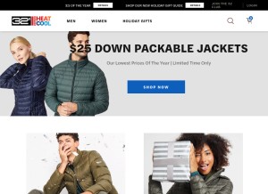 How 32degrees.com looks like on a tablet such as an iPad.