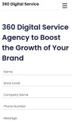 How 360digitalservice.com looks like on a mobile device such as an iPhone.