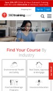 How 360training.com looks like on a mobile device such as an iPhone.