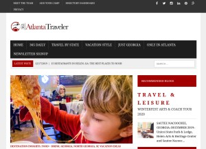How 365atlantatraveler.com looks like on a tablet such as an iPad.